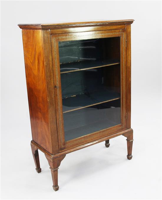 An Edwardian mahogany display cabinet, W.29.5in.